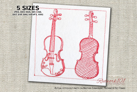 Cecilio Violin Bluework: Elegant Music Embroidery for Meaningful Gifts