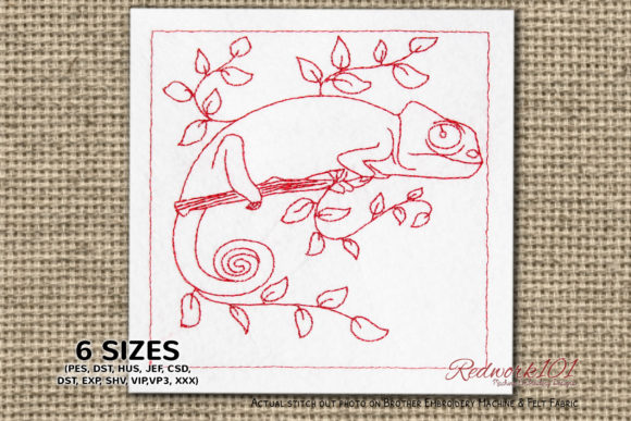 Chameleon Redwork: A Craft Fair Standout
