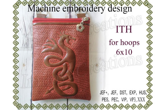Dragon Zippered Bag Embroidery Design