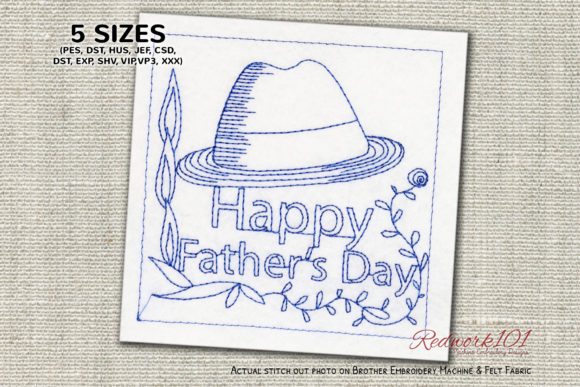 Fathers Day Hat Embroidery Design