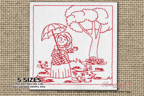 Girl Holding an Umbrella Lineart